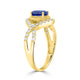 1.17ct sapphire Ring with 0.43tct Diamonds set in 14K Yellow Gold