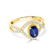 1.17ct sapphire Ring with 0.43tct Diamonds set in 14K Yellow Gold