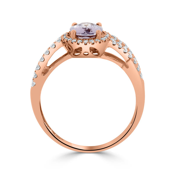 1.37ct Sapphire Rings with 0.42tct diamonds set in 18KT rose gold