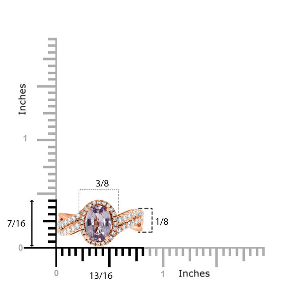 1.37ct Sapphire Rings with 0.42tct diamonds set in 18KT rose gold