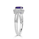 1.24ct Tanzanite ring with 0.37tct diamonds set in 14K white gold