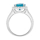 5.93ct Blue Zircon Ring With 0.50tct Diamonds Set In 14kt White Gold