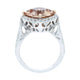 Peachy Pink 5.05Ct Morganite With 0.64Tct Diamond Halo In 14K Two Tone Gold Ring