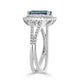 1.27ct Aquamarine ring with 0.45tct diamonds set in 14K white gold