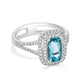 1.27ct Aquamarine ring with 0.45tct diamonds set in 14K white gold