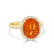 3.16 Fire Opal Rings with 0.34tct Diamond set in 14K Yellow Gold