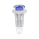 7.29Ct Tanzanite And 1.59ct Diamond Halo Pave 14ct White Gold Band