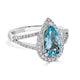 1.32ct Aquamarine ring with 0.46tct diamonds set in 14K white gold