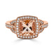 1.83ct Morganite ring with 0.34tct diamonds set in 14K rose gold