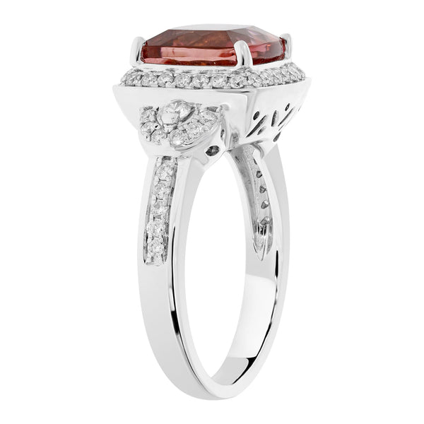 3.87ct Tourmaline Ring With Diamonds Set In 14kt White Gold