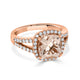 2.60t Morganite Rings with 0.50tct diamonds set in 14kt rose gold