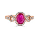 1.13ct Ruby ring with 0.34tct diamonds set in14K rose gold