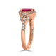 1.13ct Ruby ring with 0.34tct diamonds set in14K rose gold