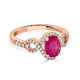 1.13ct Ruby ring with 0.34tct diamonds set in14K rose gold