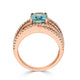 2.18ct Aquamarine ring with 0.70tct diamonds set in 14K rose gold