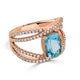 2.18ct Aquamarine ring with 0.70tct diamonds set in 14K rose gold