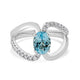 1.22Ct Aquamarine Ring With 0.32Tct Diamonds In 14K White Gold