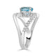 1.22Ct Aquamarine Ring With 0.32Tct Diamonds In 14K White Gold