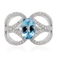 1.57ct Aquamarine ring with 0.50tct diamonds set in 14K white gold