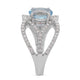 1.57ct Aquamarine ring with 0.50tct diamonds set in 14K white gold