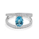 1.23ct Aquamarine ring with 0.57tct diamonds set in 14K white gold