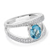 1.23ct Aquamarine ring with 0.57tct diamonds set in 14K white gold