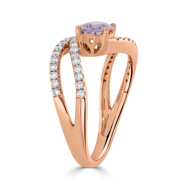 1.14ct Sapphire Rings with 0.40tct diamonds set in 14KT rose gold