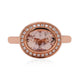 1.58ct Morganite Ring With 0.15tct Diamonds Set In 14kt Rose Gold