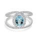 1.01ct Aquamarine ring with 0.40tct diamonds set in 14K white gold