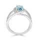 1.01ct Aquamarine ring with 0.40tct diamonds set in 14K white gold