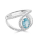 1.01ct Aquamarine ring with 0.40tct diamonds set in 14K white gold