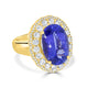 8.89ct Tanzanite Ring with 1.25tct Diamonds set in 14K Yellow Gold