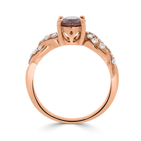 1.50ct Sapphire Rings with 0.28ct diamonds set in 14KT rose gold