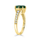 1.71ct Emerald ring with diamonds set in 14kt yelllow gold