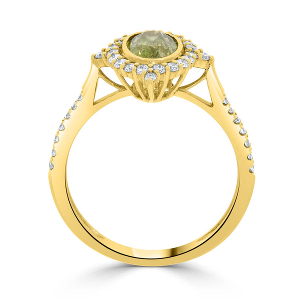 1.48ct Sphene Rings with 0.31tct Diamond set in 14K Yellow Gold