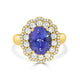 3.53Ct Tanzanite Ring With 0.76Tct Diamonds Set In 14K Yellow Gold