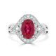 2.41ct Rubellite ring with 0.28tct diamonds set in 14kt white gold