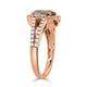 2.27ct Sapphire Rings  with 0.61tct diamonds set in 14KT rose gold