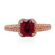 1.22ct Ruby ring with 0.29ct diamonds set in 14K rose gold