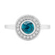 1.79ct Blue Zircon Ring With 0.15tct Diamonds Set In 14kt White Gold