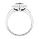 1.79ct Blue Zircon Ring With 0.15tct Diamonds Set In 14kt White Gold