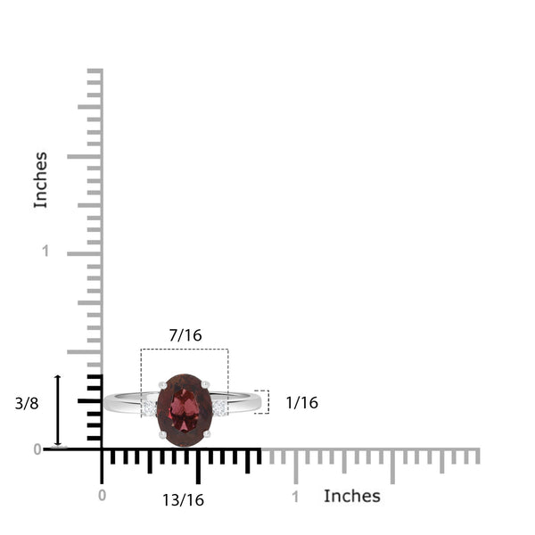 2.14ct Tourmaline Rings with 0.06tct Diamond set in 14K White Gold