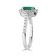 1.24ct Emerald ring with 0.40tct diamonds set in 14kt white gold