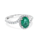 1.24ct Emerald ring with 0.40tct diamonds set in 14kt white gold