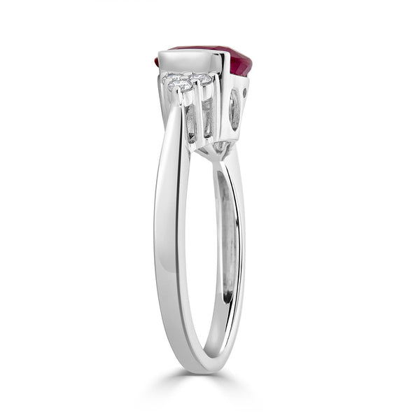 1.96ct Ruby ring with 0.19tct diamonds set in 14K white gold