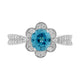 1.99ct Blue Zircon Ring With 0.34tct Diamonds Set In 14kt White Gold