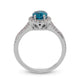 14K white gold Rings 2.27ct Blue Zircon with 0.45tct Diamond Accents