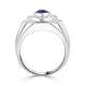 1.82ct SApphire Ring with 0.46tct Diamonds set in 14K White Gold