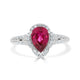 1.29ct Tourmaline ring with 0.41tct diamonds set in 14kt white gold