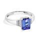 1.70ct Tanzanite ring with 0.08tct diamonds set in 14K white gold